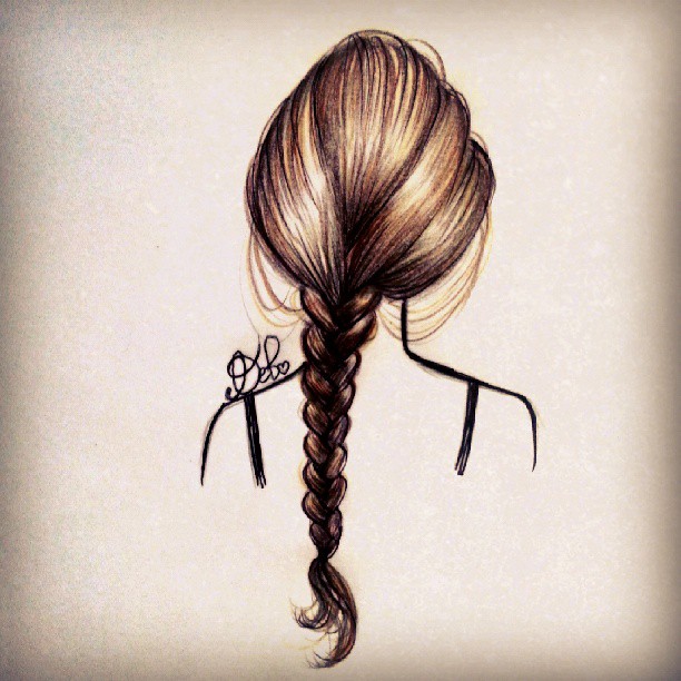 how to draw a girl with braided hair