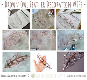 Brown Owl Feather WIPs