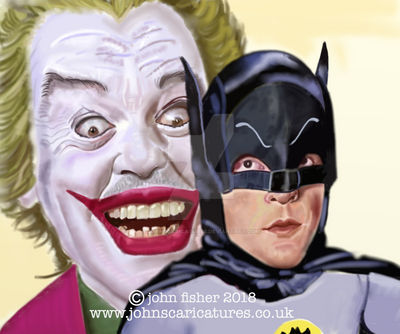 Batman And Joker..Adam West and Cesar Romero.. by johnscaricatures on  DeviantArt