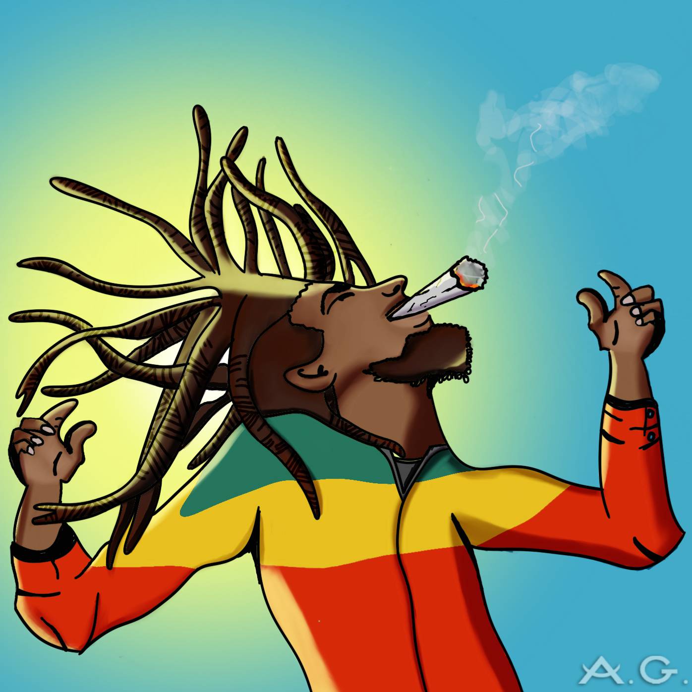 Bob Marley Sun Is Shining Stylized Cartoon By Andygomez3dart On bob-marley-sun-is-shining-stylized-cartoon-by-andygomez3dart-on