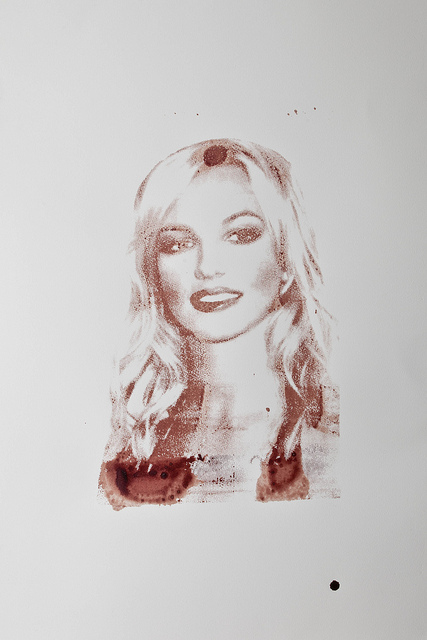 Britney Spears Silkscreen Print In Human Blood