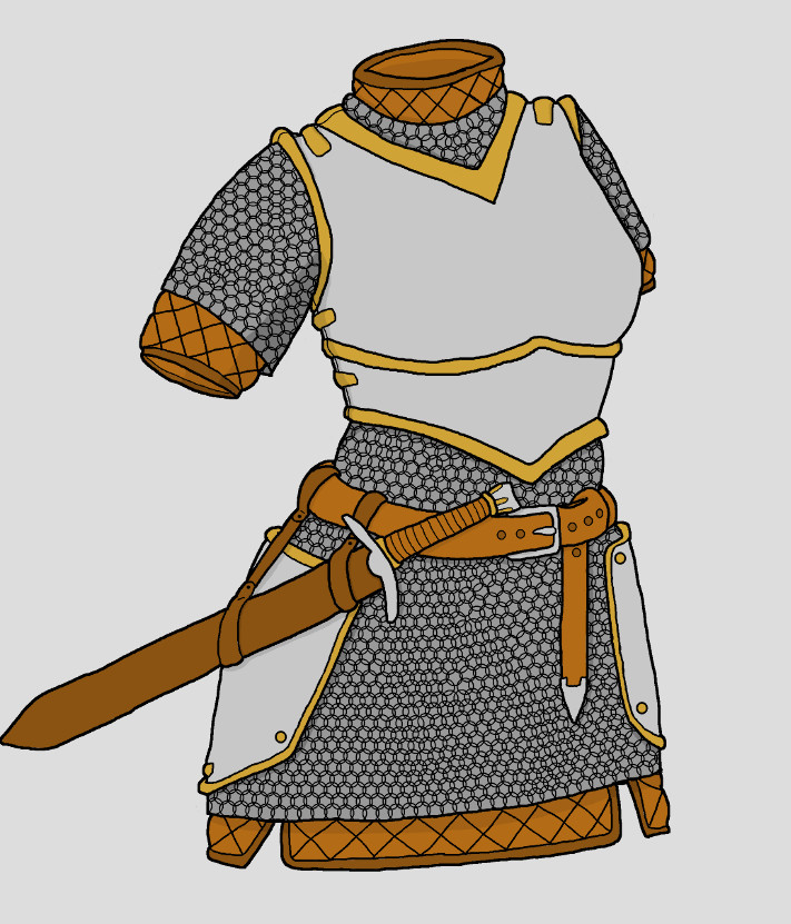 Female chestplate- chainmail-gambeson armor. by Davethemaguss on