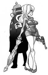 Parasoul greyscale pinup by oh8