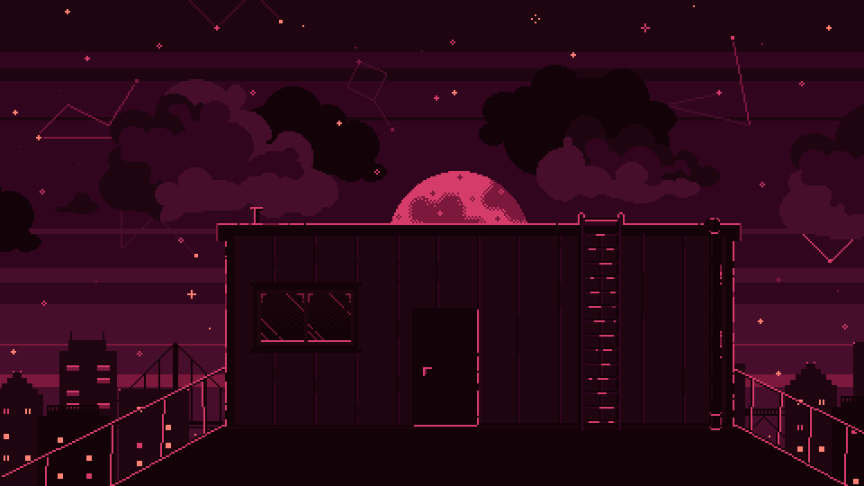 Moonlit Roof Pixel Art by erikaducharme on DeviantArt
