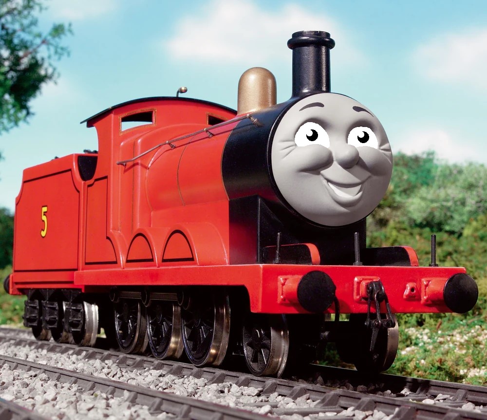 James The Red Engine (My TTTE AU) by MRWESTERNENGINE on DeviantArt