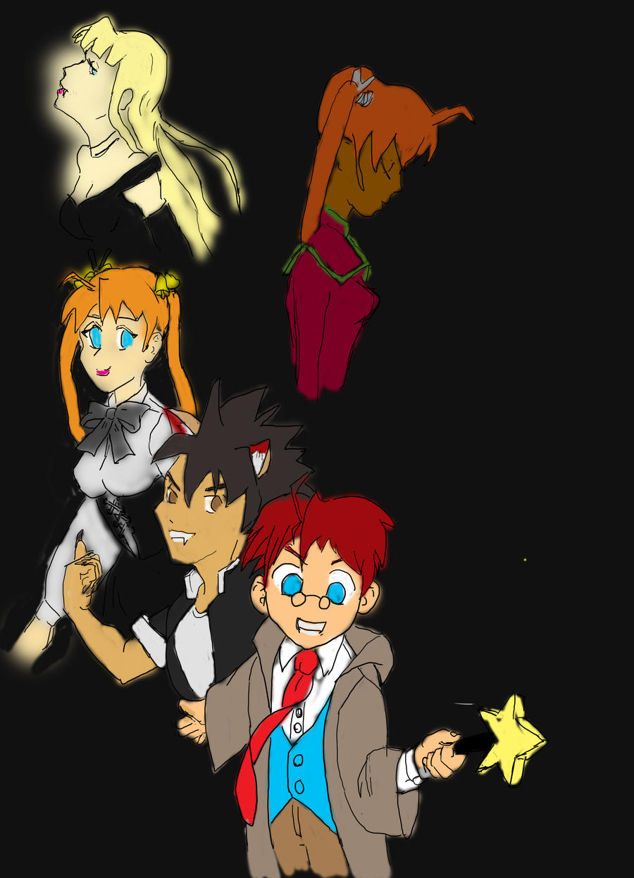 Negima Deviantart WIP Negima Poser color flat 2 by AVasquezArt on DeviantArt