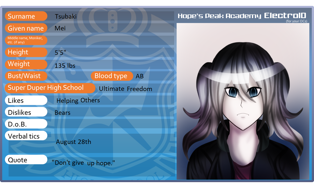 Danganronpa Oc Id Template Electroid Style By Jap by LunaStarlightCos Danganronpa Oc Id Template Electroid Style By Jap by LunaStarlightCos