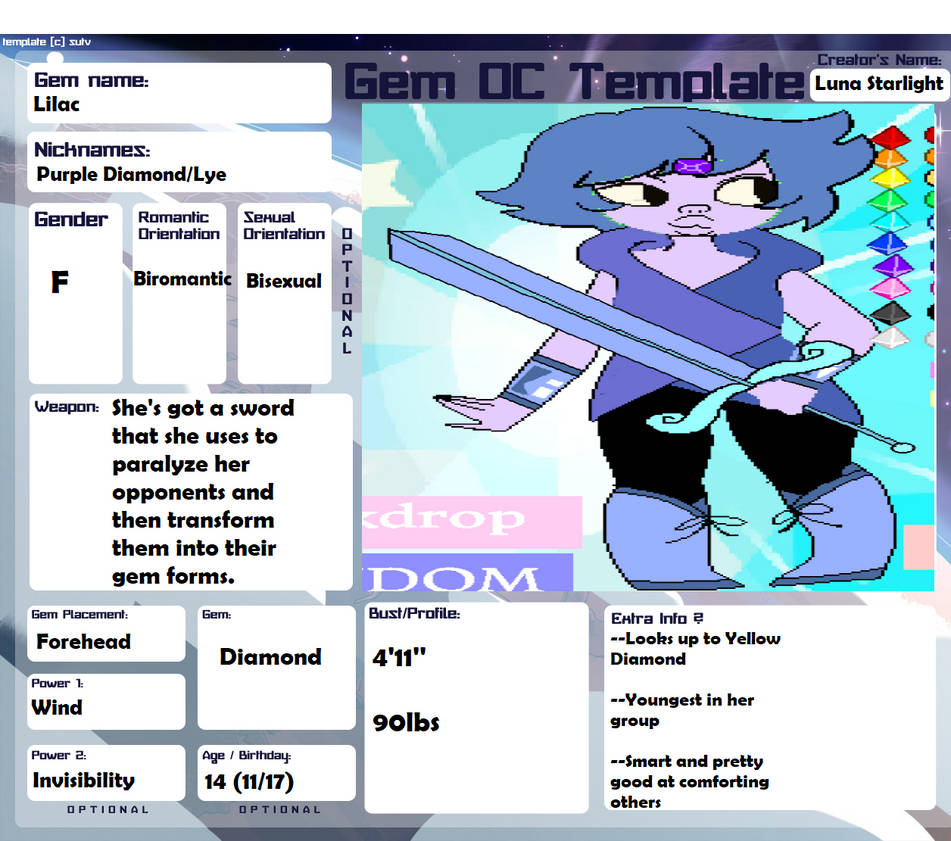 Gem Oc Blank Template By Sutvv D8ls1ru by LunaStarlightCos on DeviantArt