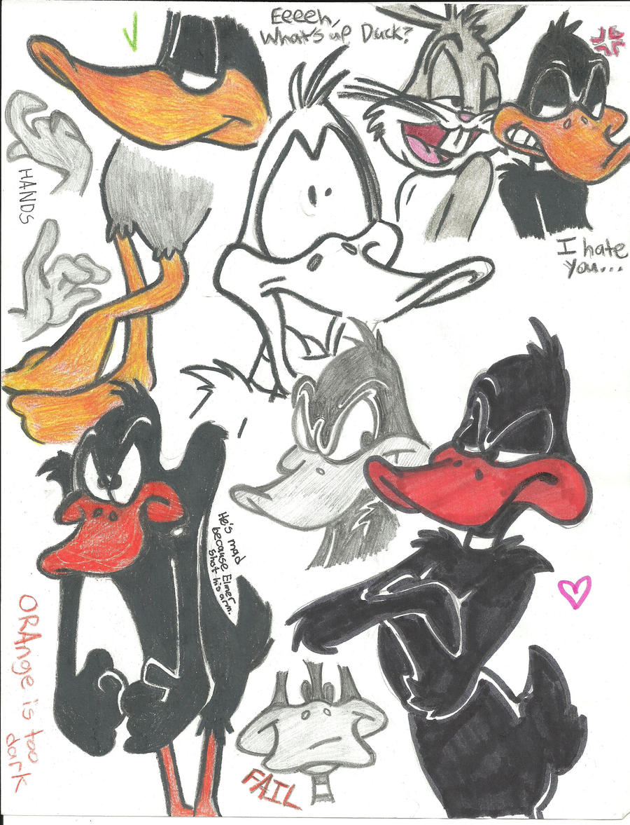 Daffy Duck sketches by 8-Bit-Britt on DeviantArt