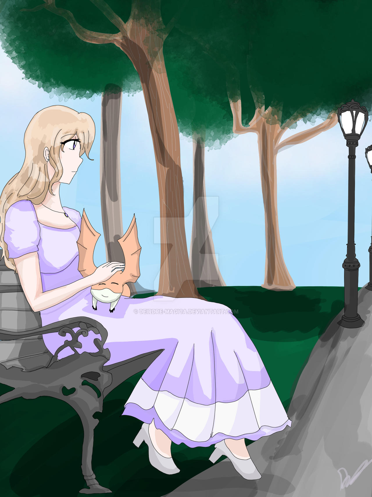 Nessa and Patamon at the park