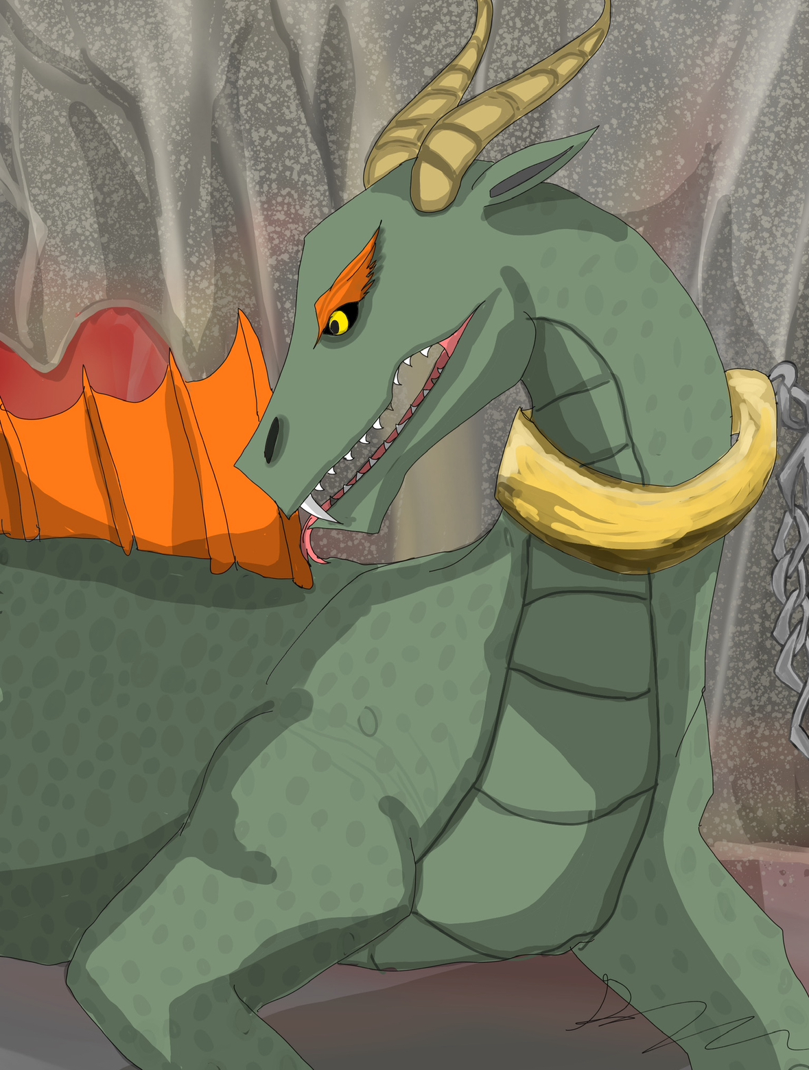 Dragon Inprisoned Imprisoned Dragon by Deirdre-Magica on DeviantArt