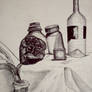 Crosshatching still life