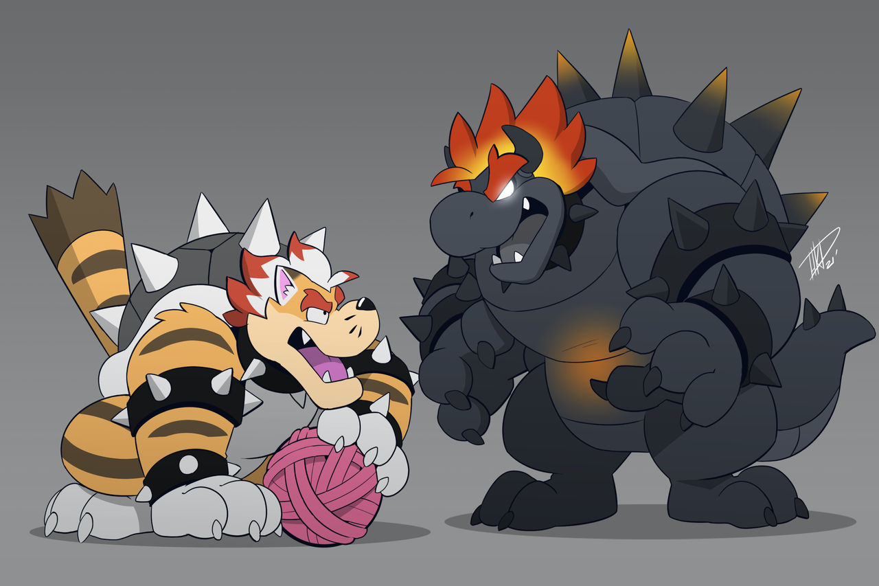Dark Meowser Deviantart Roo Meowser vs Bowser Fury by HiKazeDragon on DeviantArt