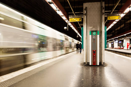 Fast train at the station