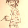 Murdoc with a smoke