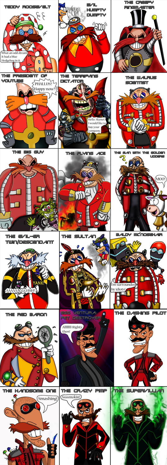 Doctor Robotnik/Eggman throughout the ages.