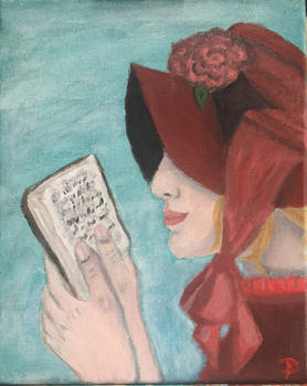 A woman reading Jane Austen
