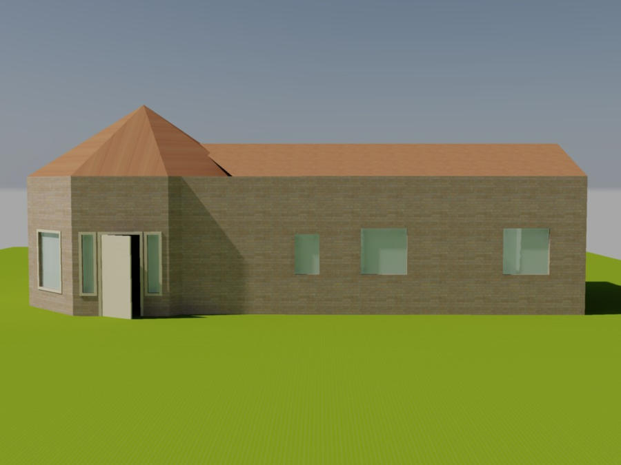 rendered house - front view