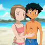 Ash and Kari's romantic beach moment