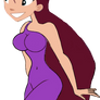 Abby Archer wearing a model dress (lightverse)