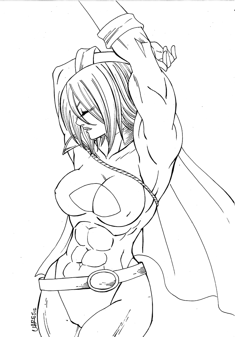 Power-girl line art