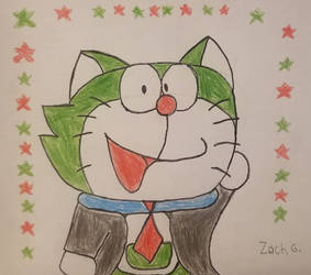 The green Dora-neko you know and love,but on paper