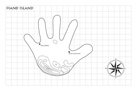 Map Hand Island