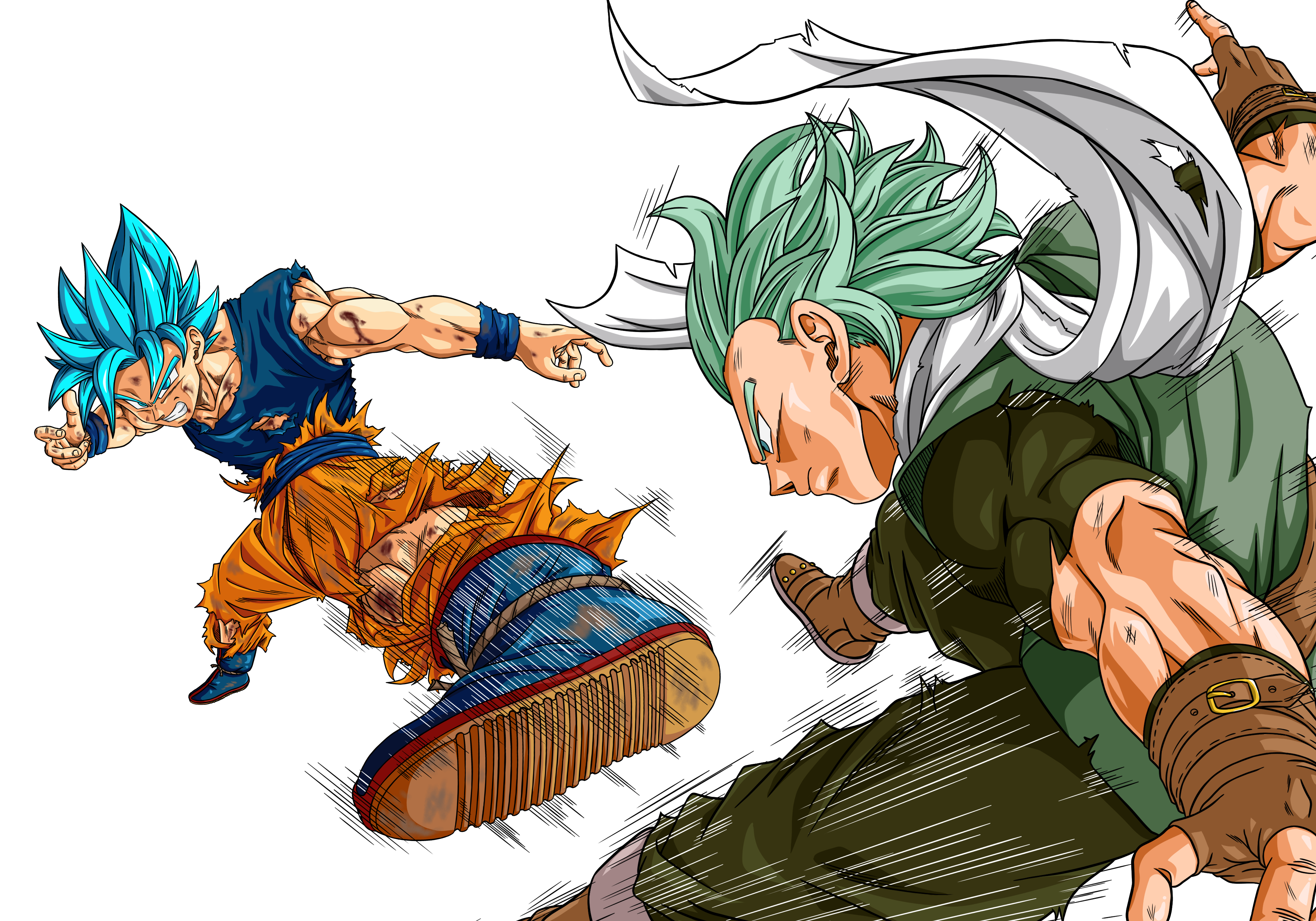 SSJ Blue Goku VS SSJ5 Goku by LordAries06 on DeviantArt