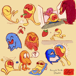 Midway Arcade Pac-Man doodles