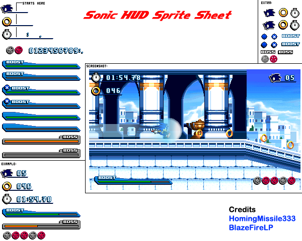 Sonic Hud Sprite Sheet New By Homingmissile333-d by SonicGuy234 on ...