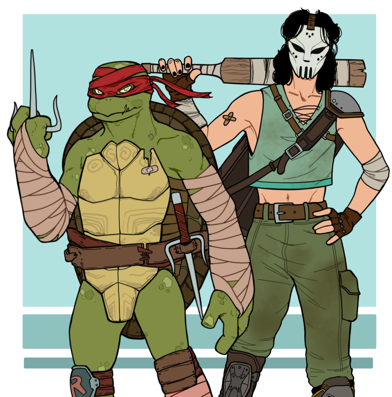 Casey and Raph redesigns by toadschmoad on DeviantArt