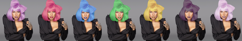 Lady Gaga Coloured Pop Hair