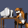 Foxxo on the computer