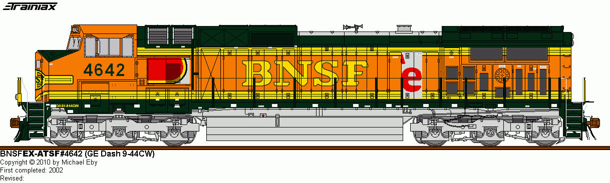 Deviantart Bnsf Train 55-bnsf-ex-ATSF-4642-ge-dash9-44cw by dalekfan674 on DeviantArt