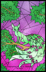 Stained Glass - Forest Kitsune