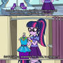 Sci-Twi wearing Rarity's clothes (comic book)