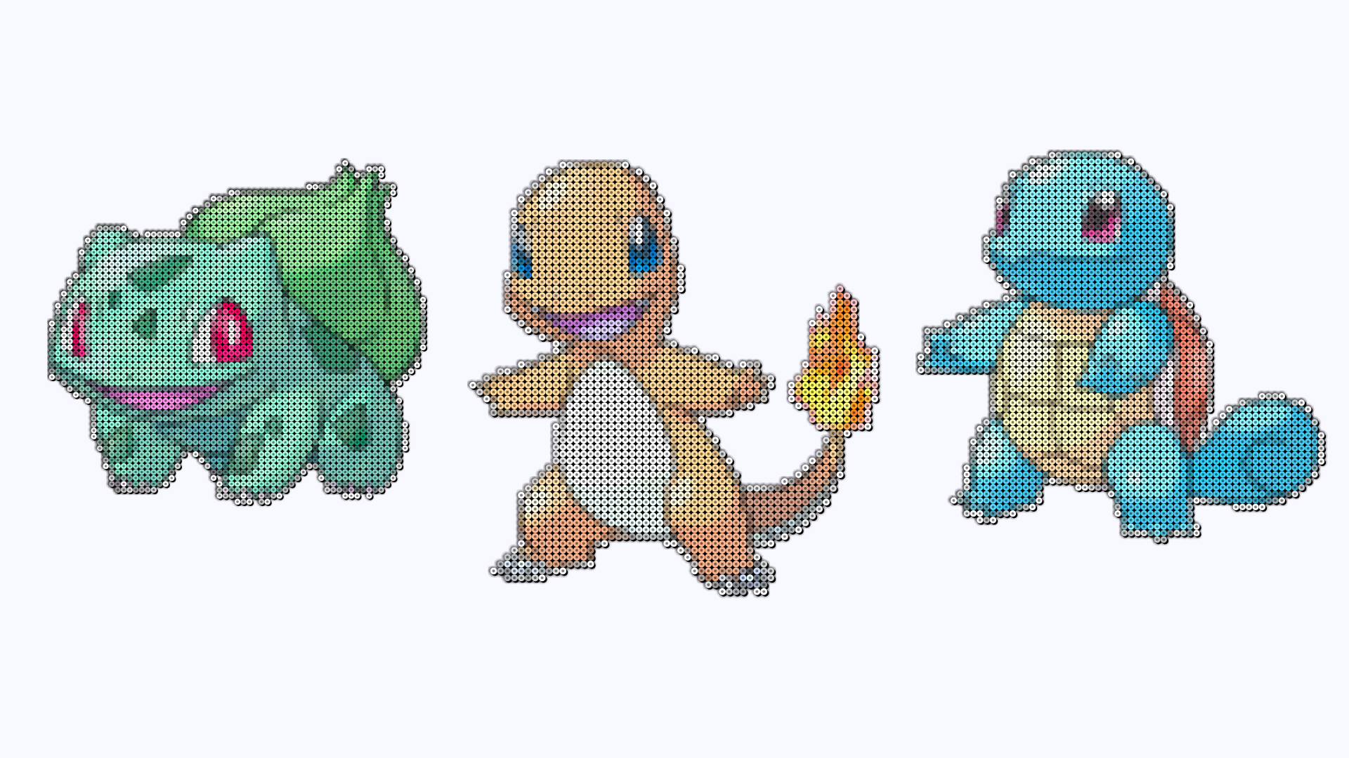 Generation 1 Starters / Pokemon Pixel Art Portraits 