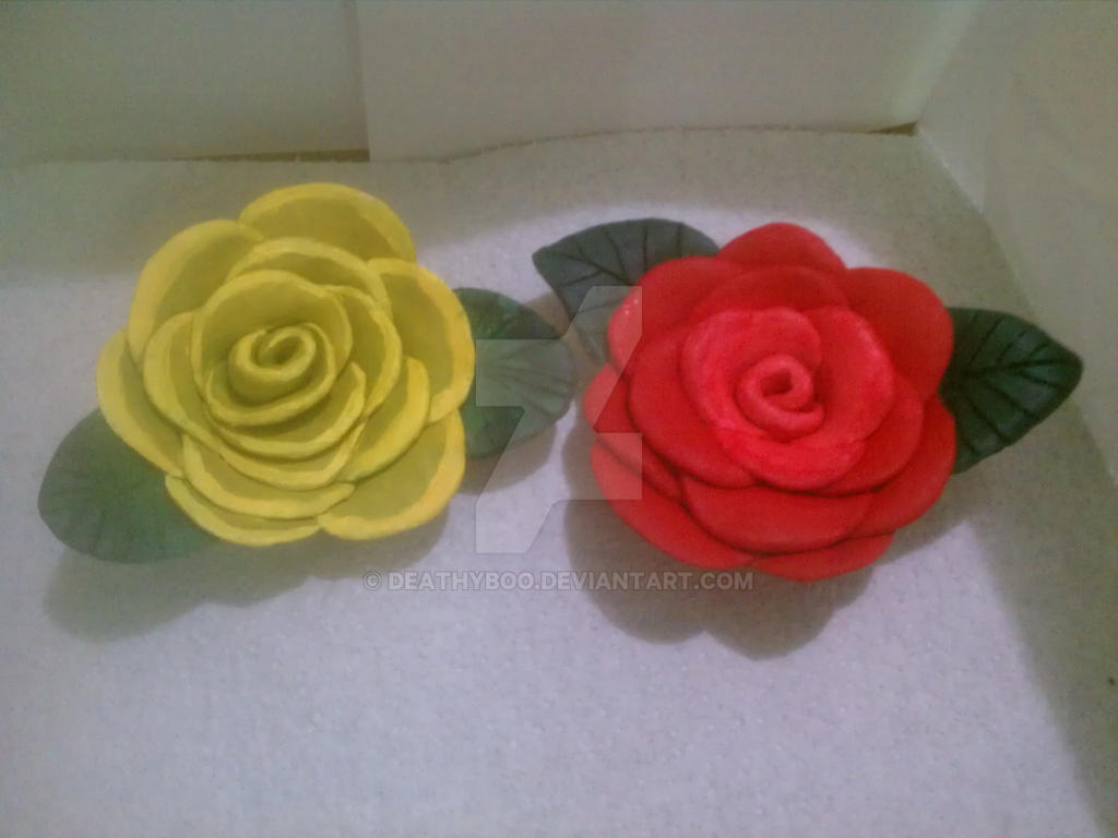 The two roses painted.