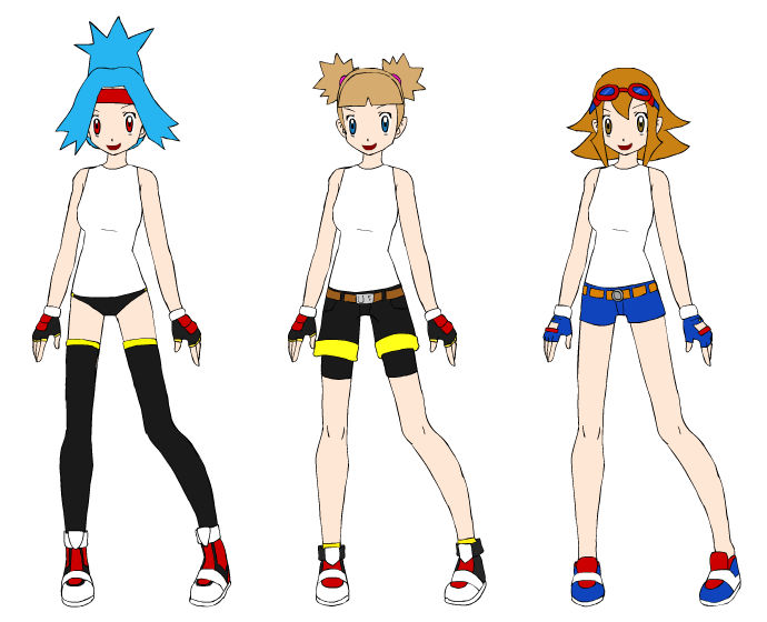 Pokemon Ranger girls + Sleeveless (Old) by ElVivace5000 on DeviantArt