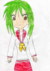 Lucky Star Fanmade Green Girl