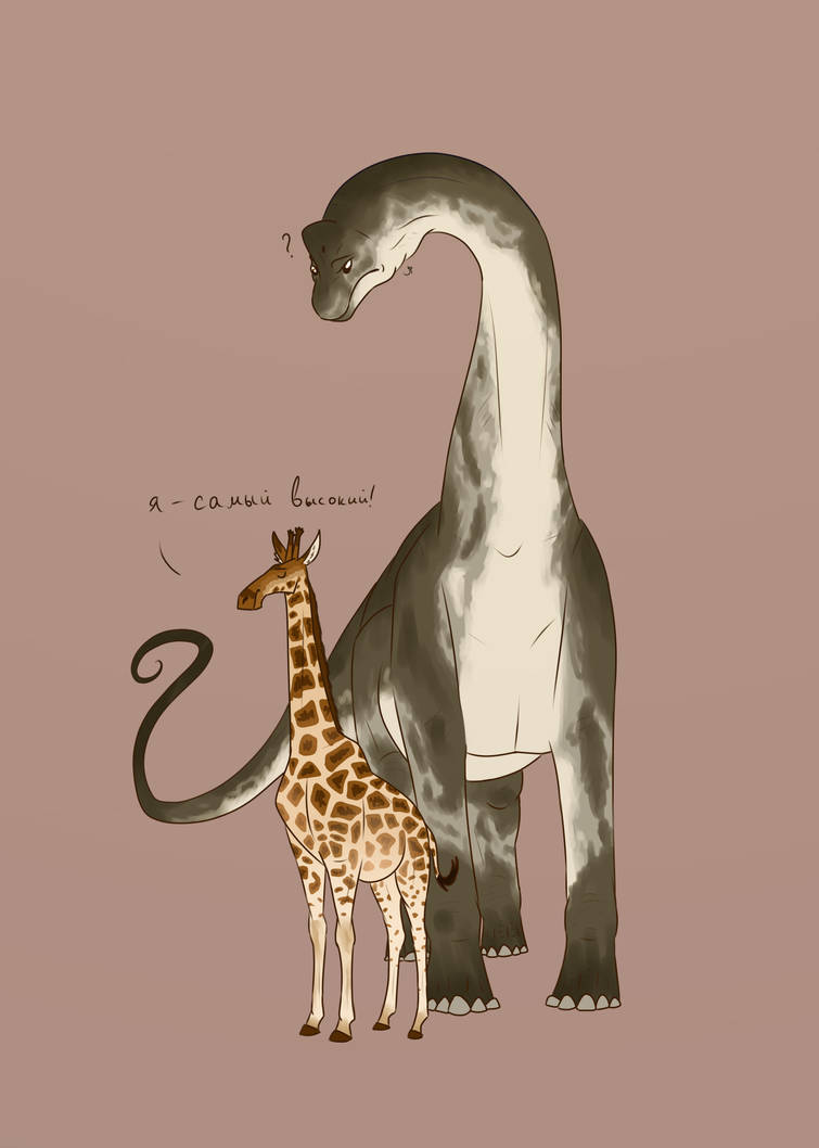 Giraffe and Brachiosaurus by raptorrart on DeviantArt