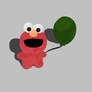 Elmo holding baloon