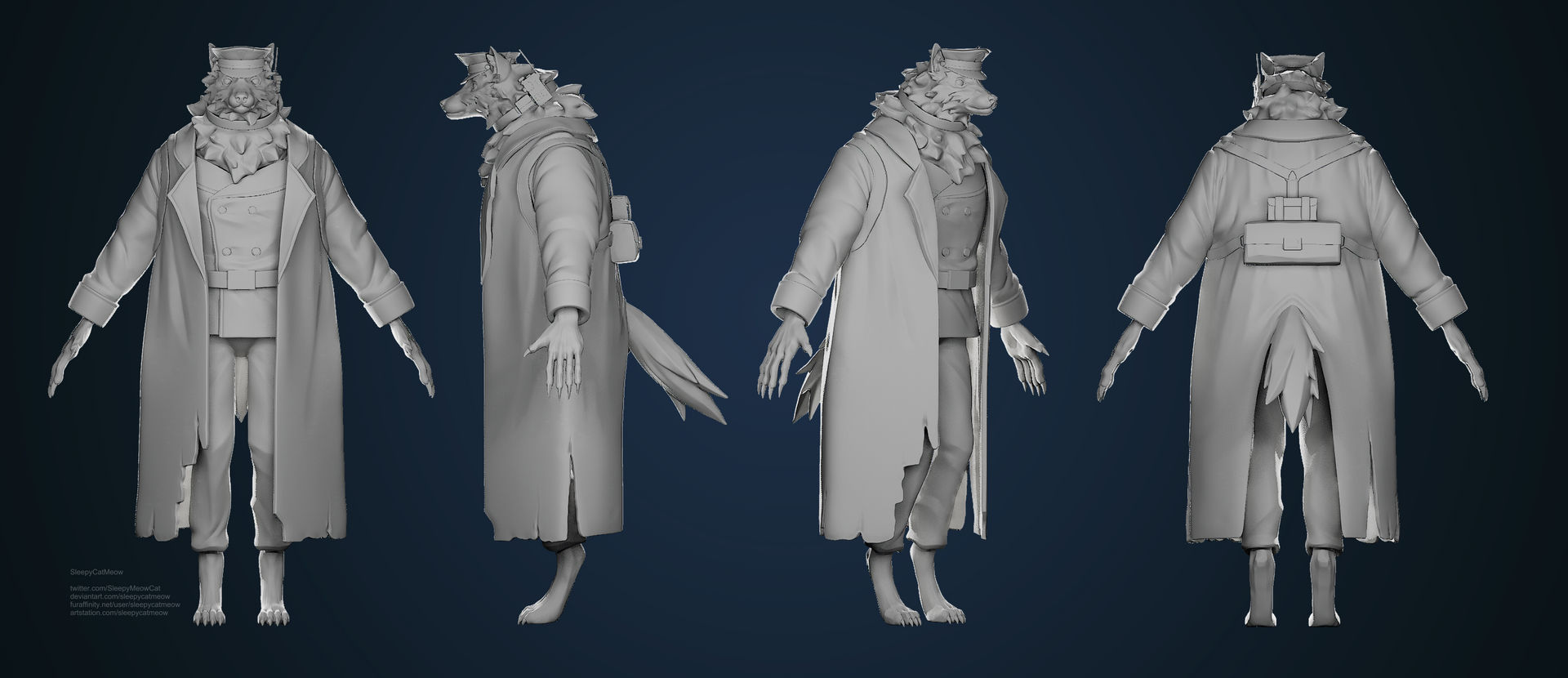 3D character model by SleepyCatMeow on DeviantArt
