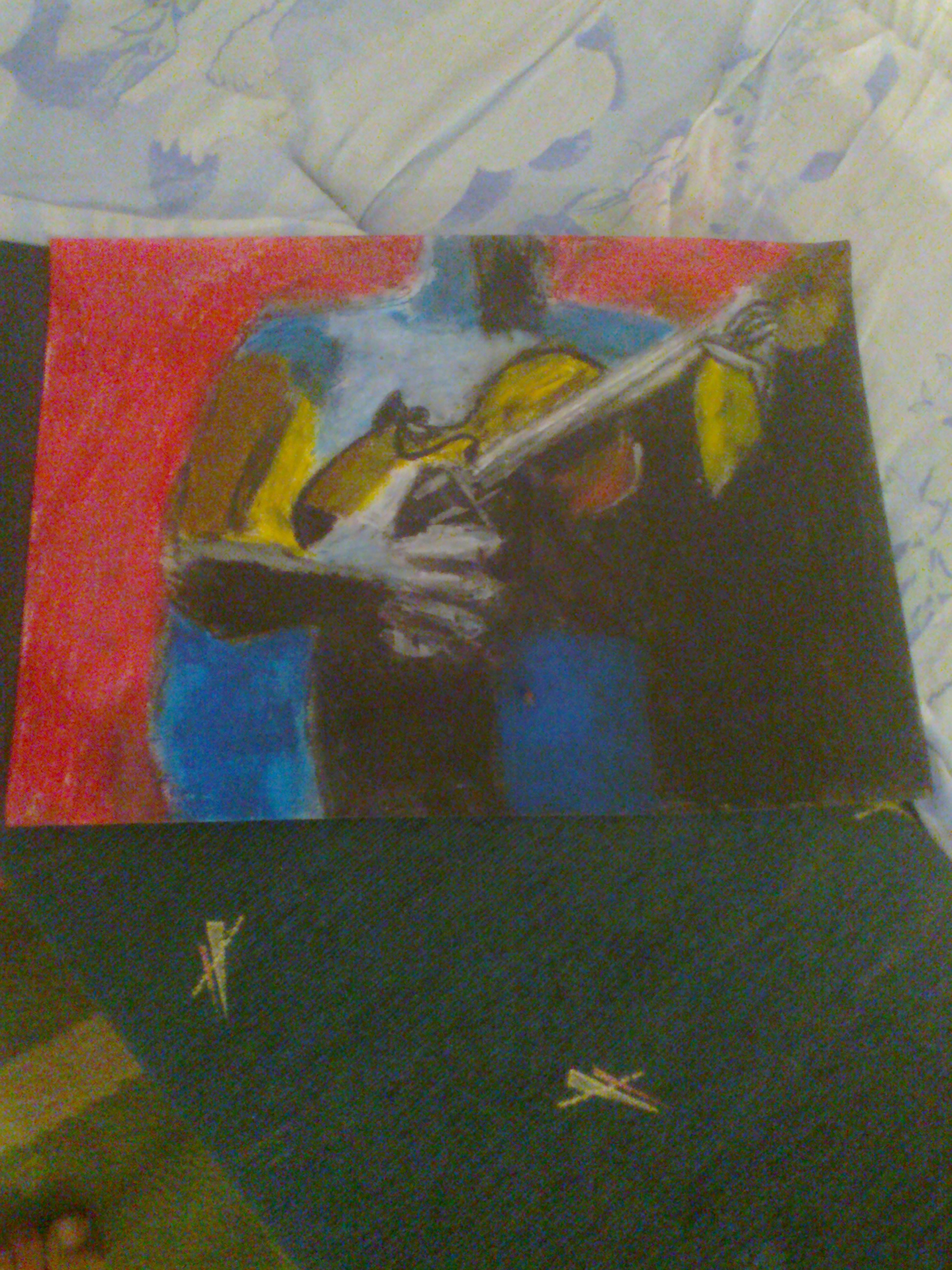 oil pastel violinist