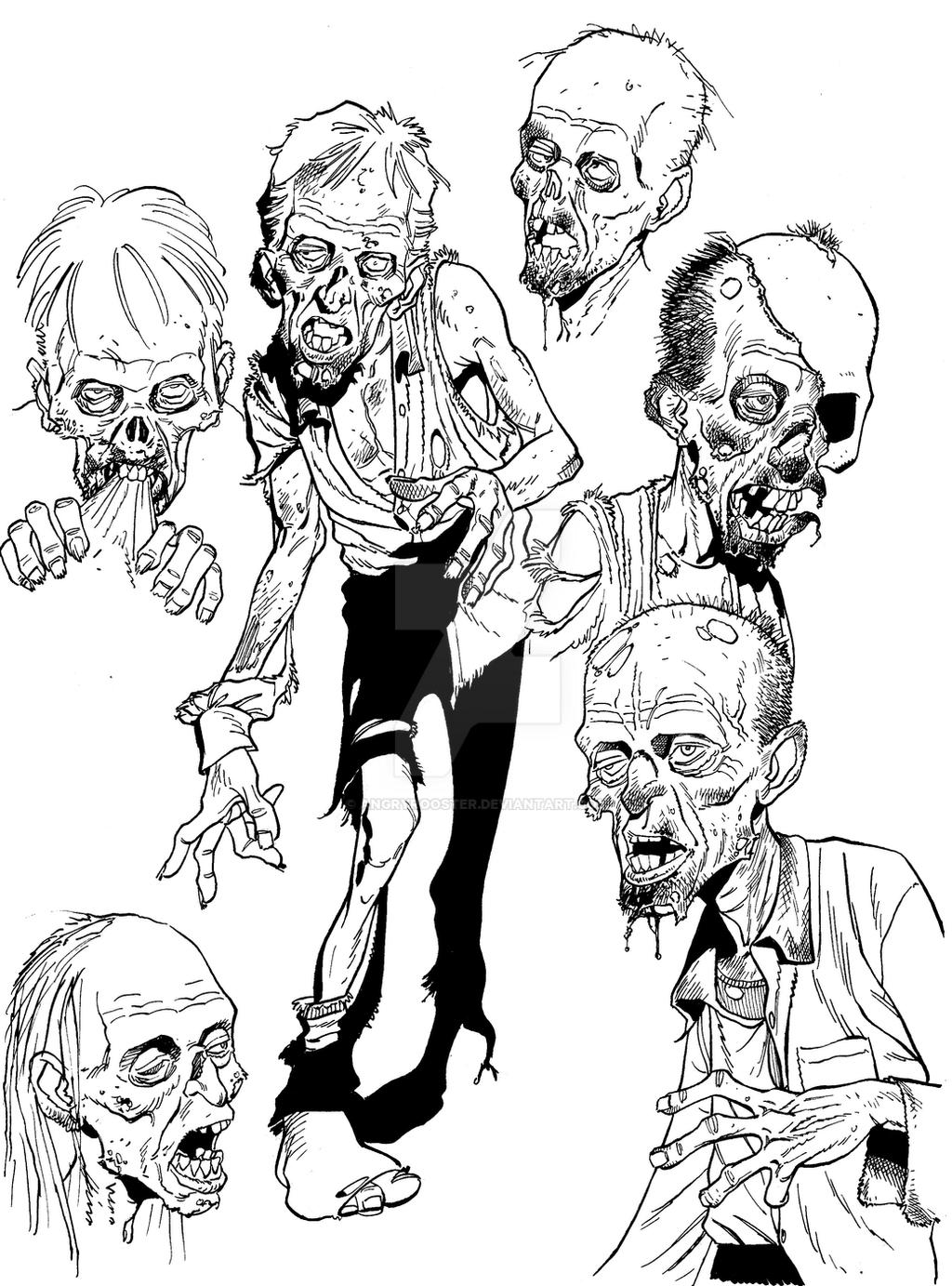 Zombie sketch stuff by angryrooster on DeviantArt