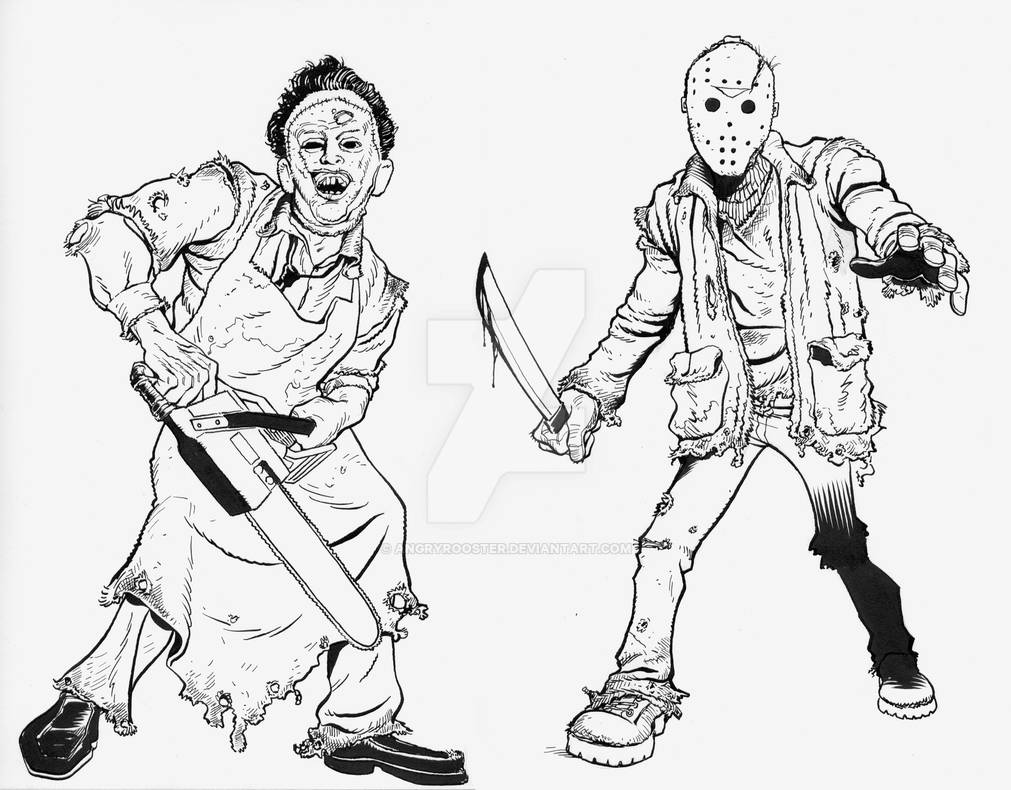 Jason and Leatherface by angryrooster on DeviantArt