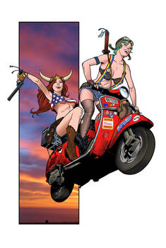 Scooter GIrls in COLOR