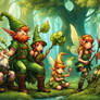 fairies, elves, gnomes  Leprechauns honoring Earth