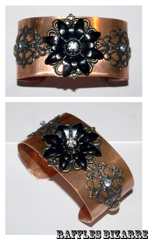 brass flower cuff