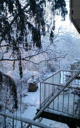 Snowy view from balcony